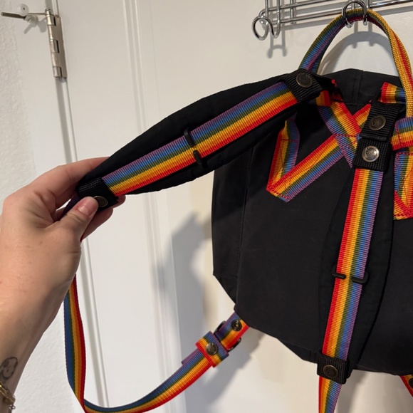 Fjallraven Kanken Mini Backpack - Black + Rainbow - Picture 5 of 8